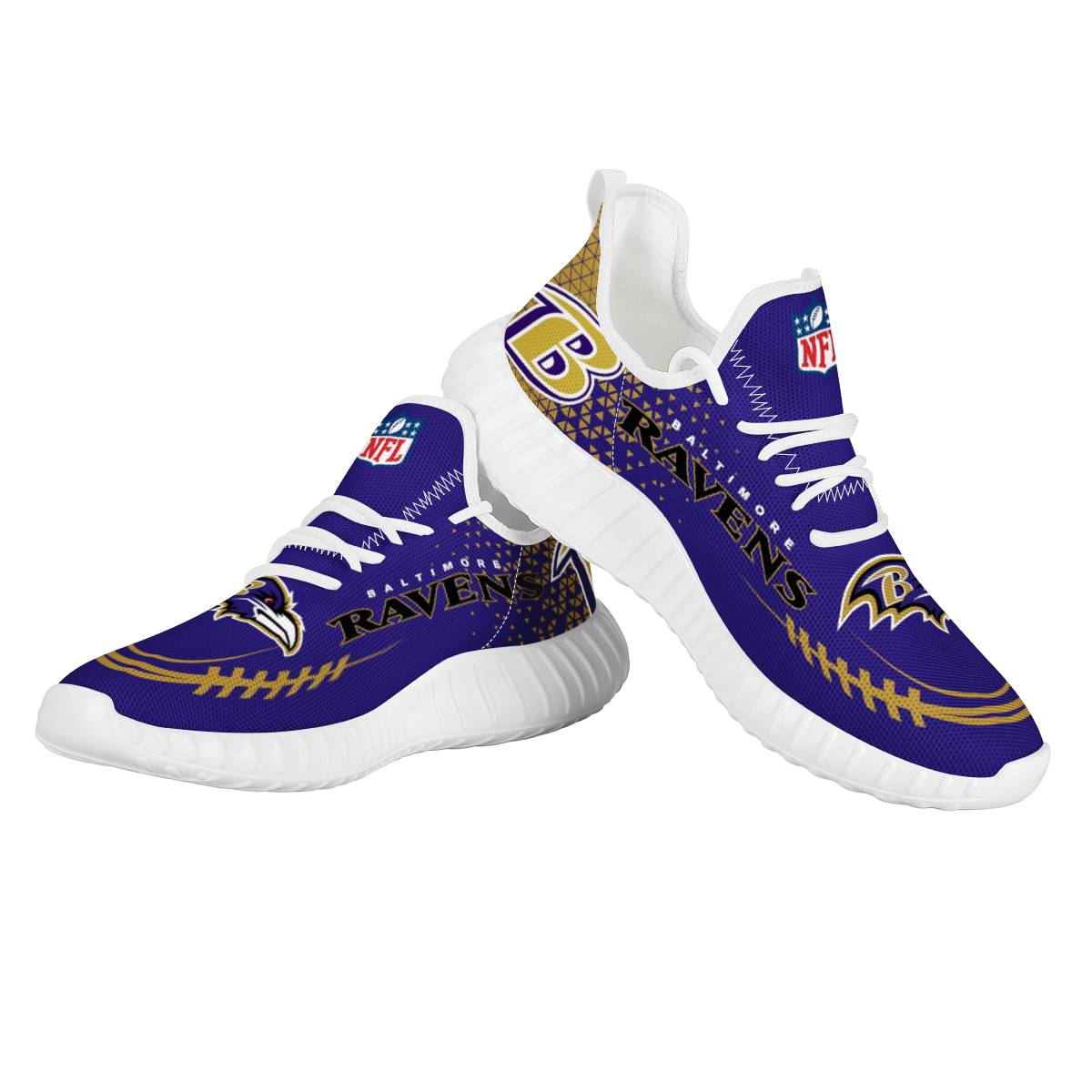 Men's Baltimore Ravens Mesh Knit Sneakers/Shoes 003